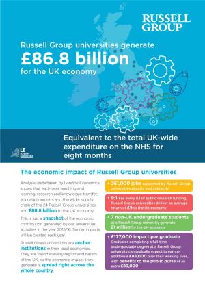 £86.8 Billion for the UK Economy