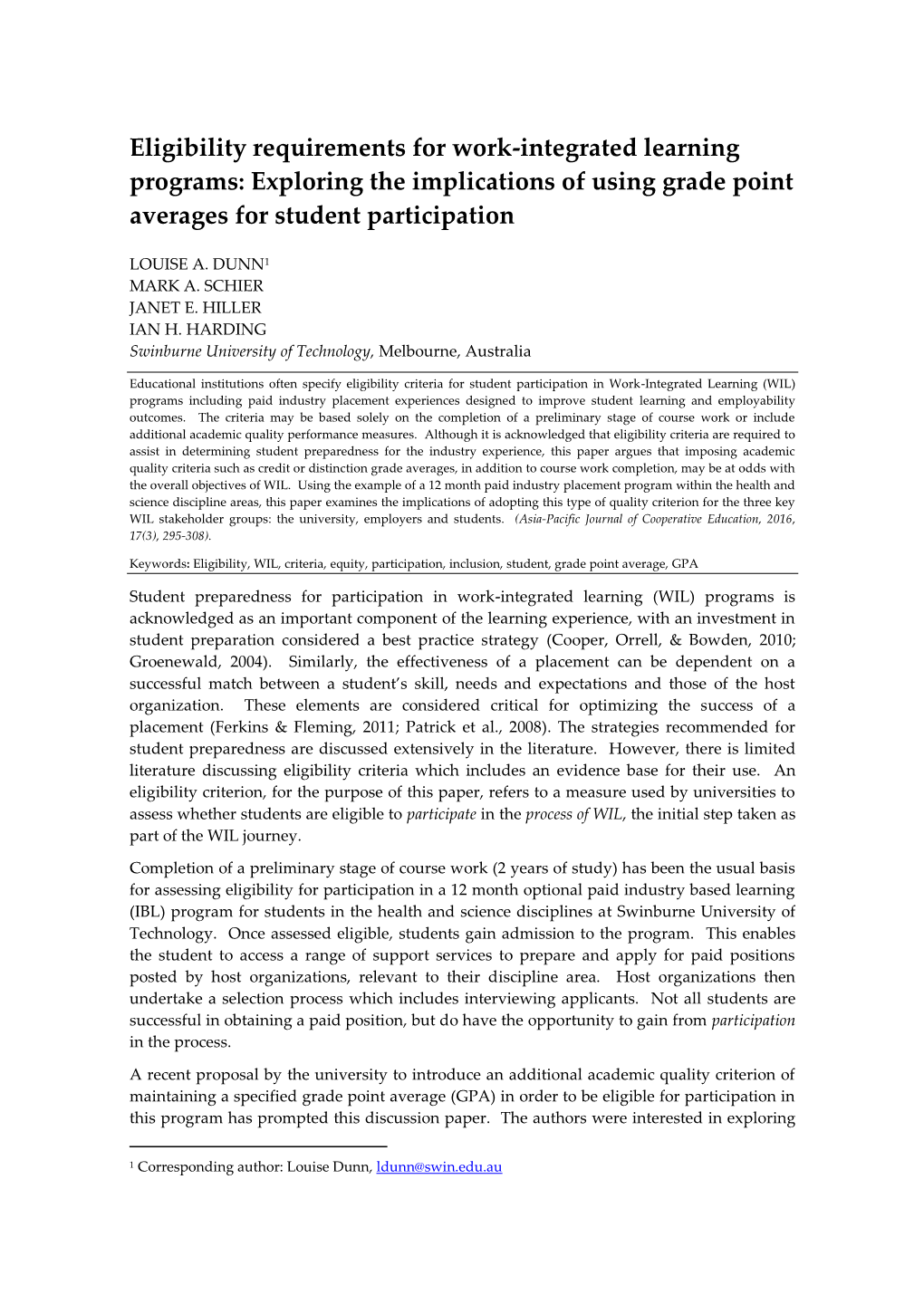 Exploring the Implications of Using Grade Point Averages for Student Participation