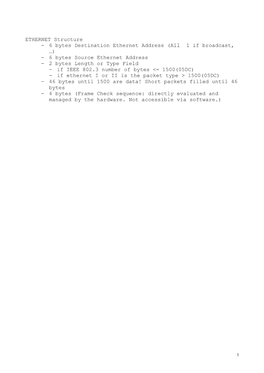 Eth, Ip and TCP Packet Structure