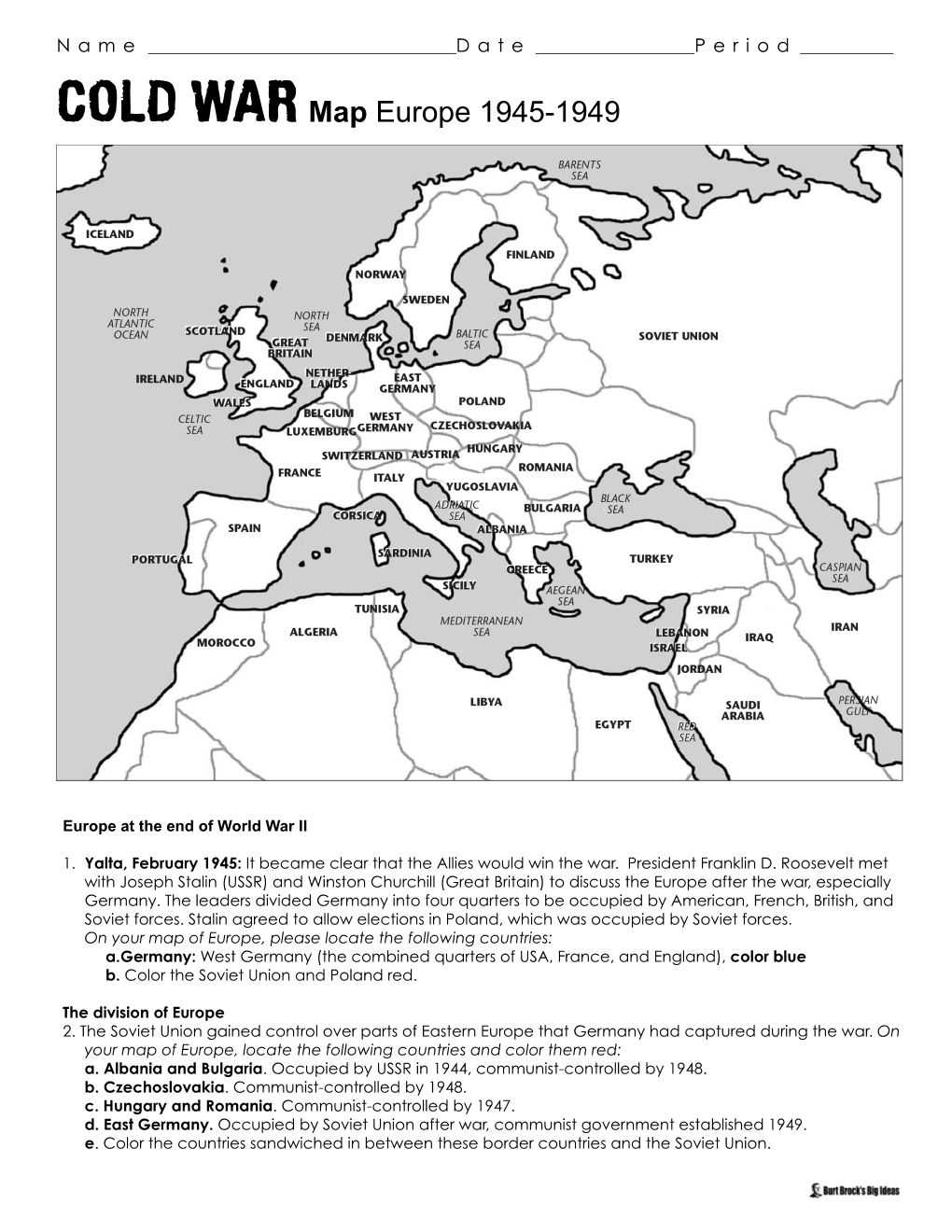 COLD Warmap Europe 1945-1949