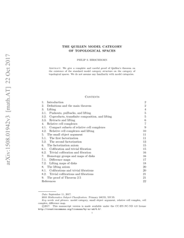 The Quillen Model Category of Topological Spaces 3