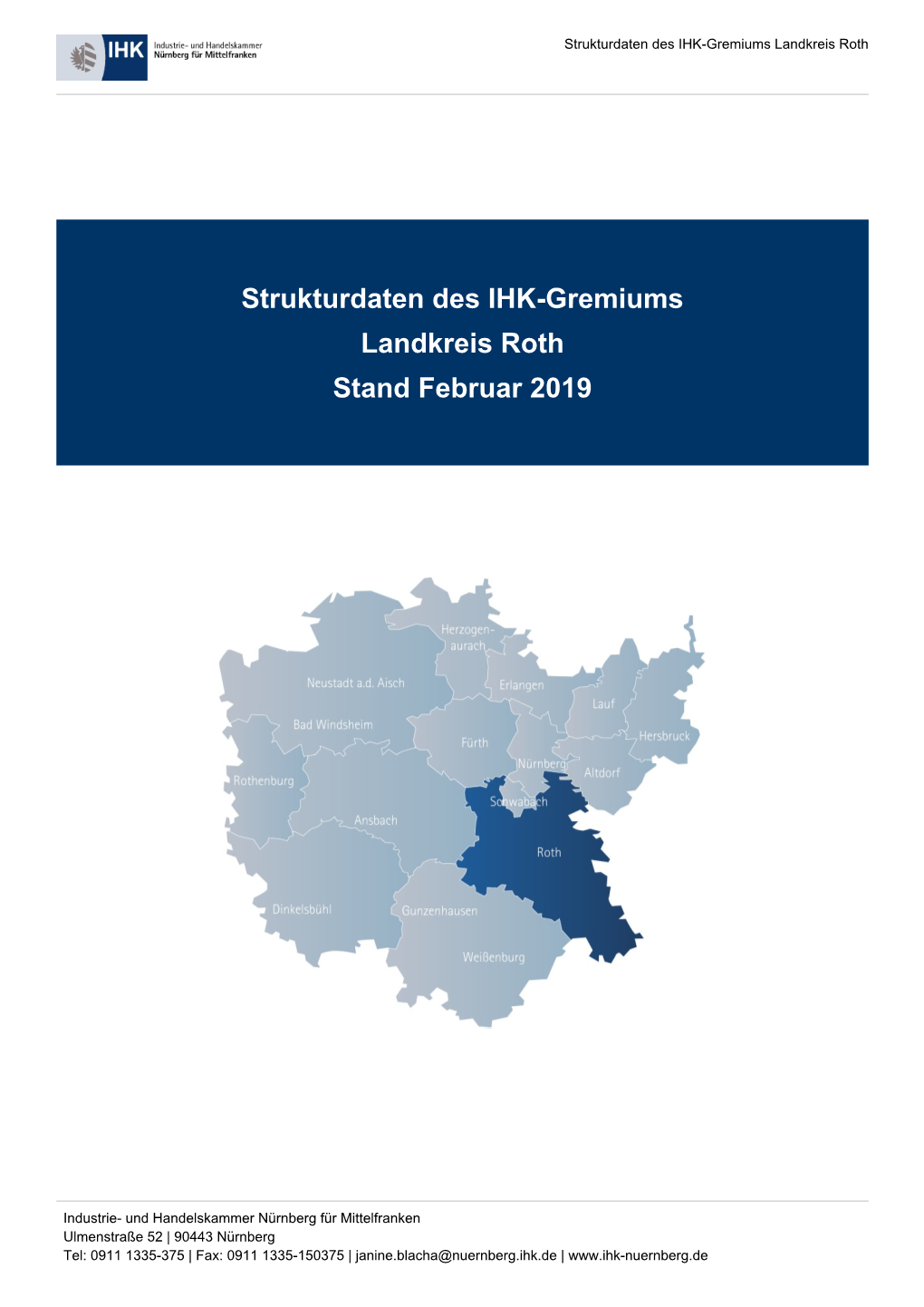 Strukturdaten Des IHK-Gremiums Landkreis Roth Stand Februar 2019