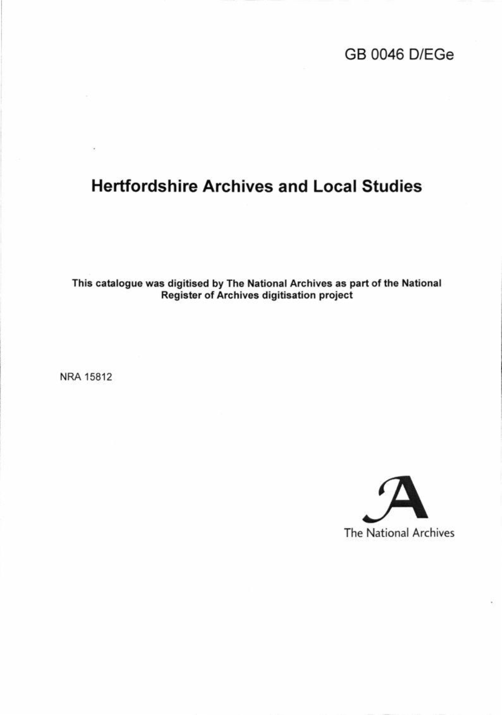 Hertfordshire Archives and Local Studies