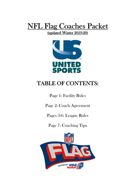 NFL Flag Coaches Packet (Updated Winter 2019-20)