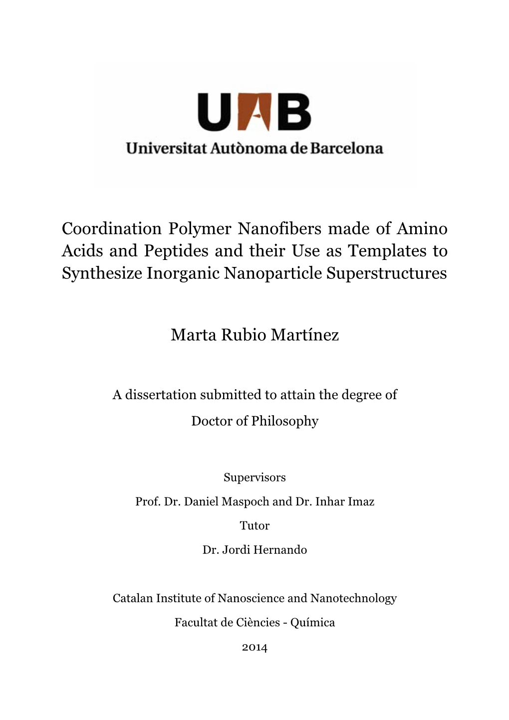 Coordination Polymer Nanofibers Made of Amino Acids and Peptides and Their Use As Templates to Synthesize Inorganic Nanoparticle Superstructures