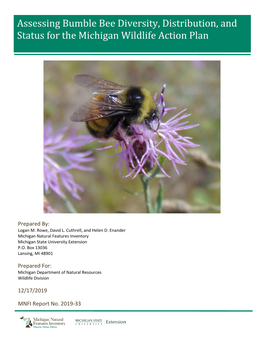 Assessing Bumble Bee Diversity, Distribution, and Status for the Michigan Wildlife Action Plan