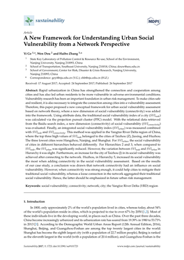 A New Framework for Understanding Urban Social Vulnerability from a Network Perspective