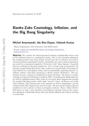 Banks-Zaks Cosmology, Inflation, and the Big Bang Singularity
