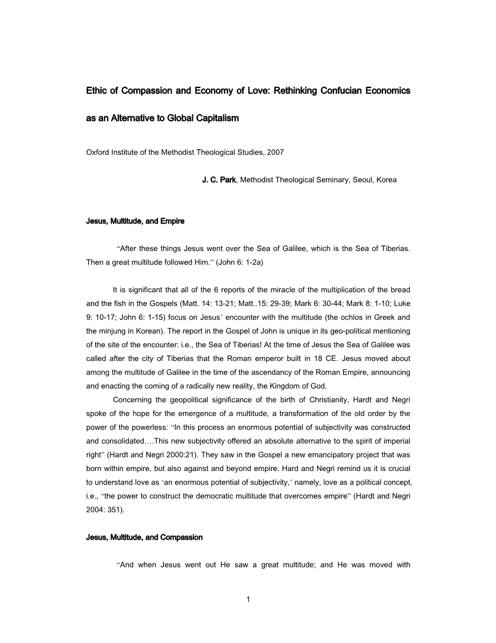 Rethinking Confucian Economics As an Alternative to Global Capitalism