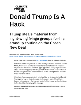 Donald Trump Is a Hack