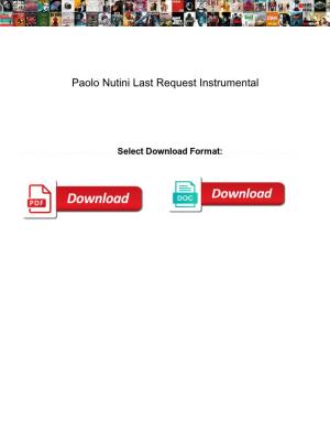 Paolo Nutini Last Request Instrumental