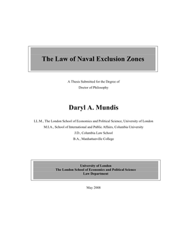 The Law of Naval Exclusion Zones