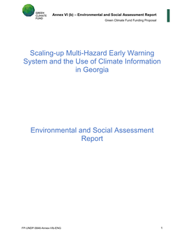 Scaling-Up Multi-Hazard Early Warning System and the Use of Climate Information in Georgia