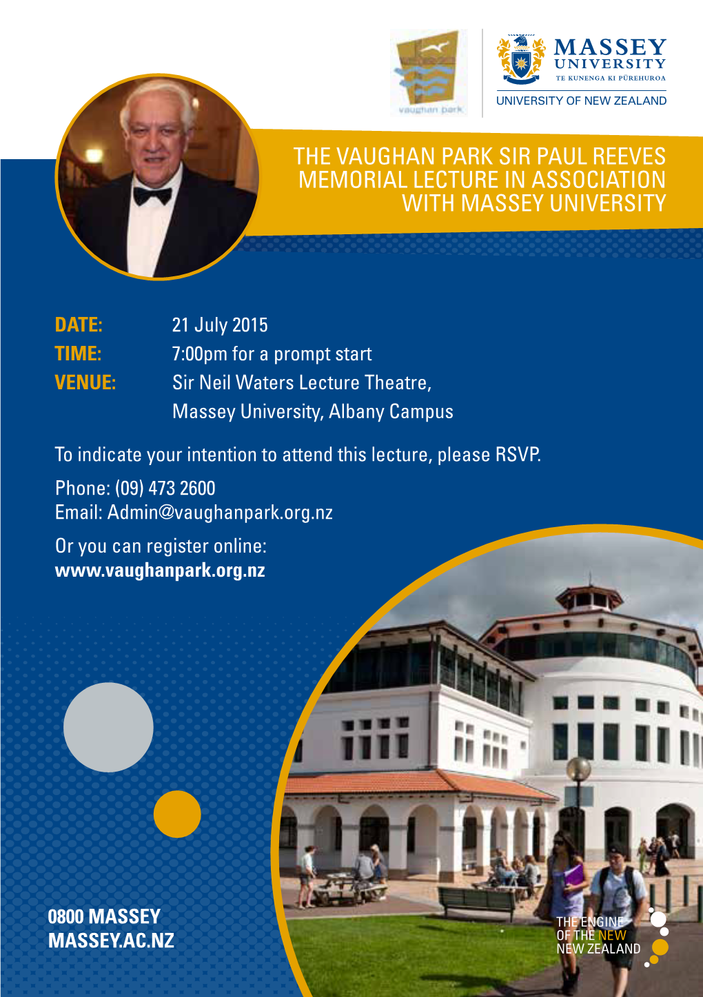 The Vaughan Park Sir Paul Reeves Memorial Lecture in Association with Massey University