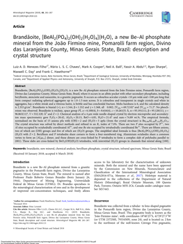 Brandãoite, [Beal2(PO4)2(OH)2(H2O