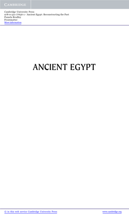 Ancient Egypt: Reconstructing the Past Pamela Bradley Frontmatter More Information