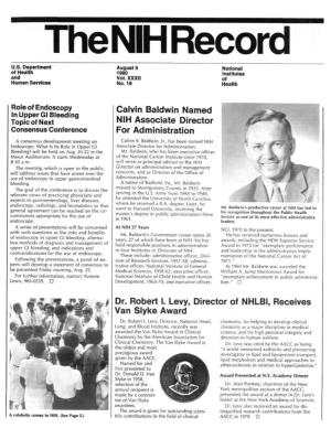 August 5, 1980, NIH Record, Vol. XXXII, No. 16