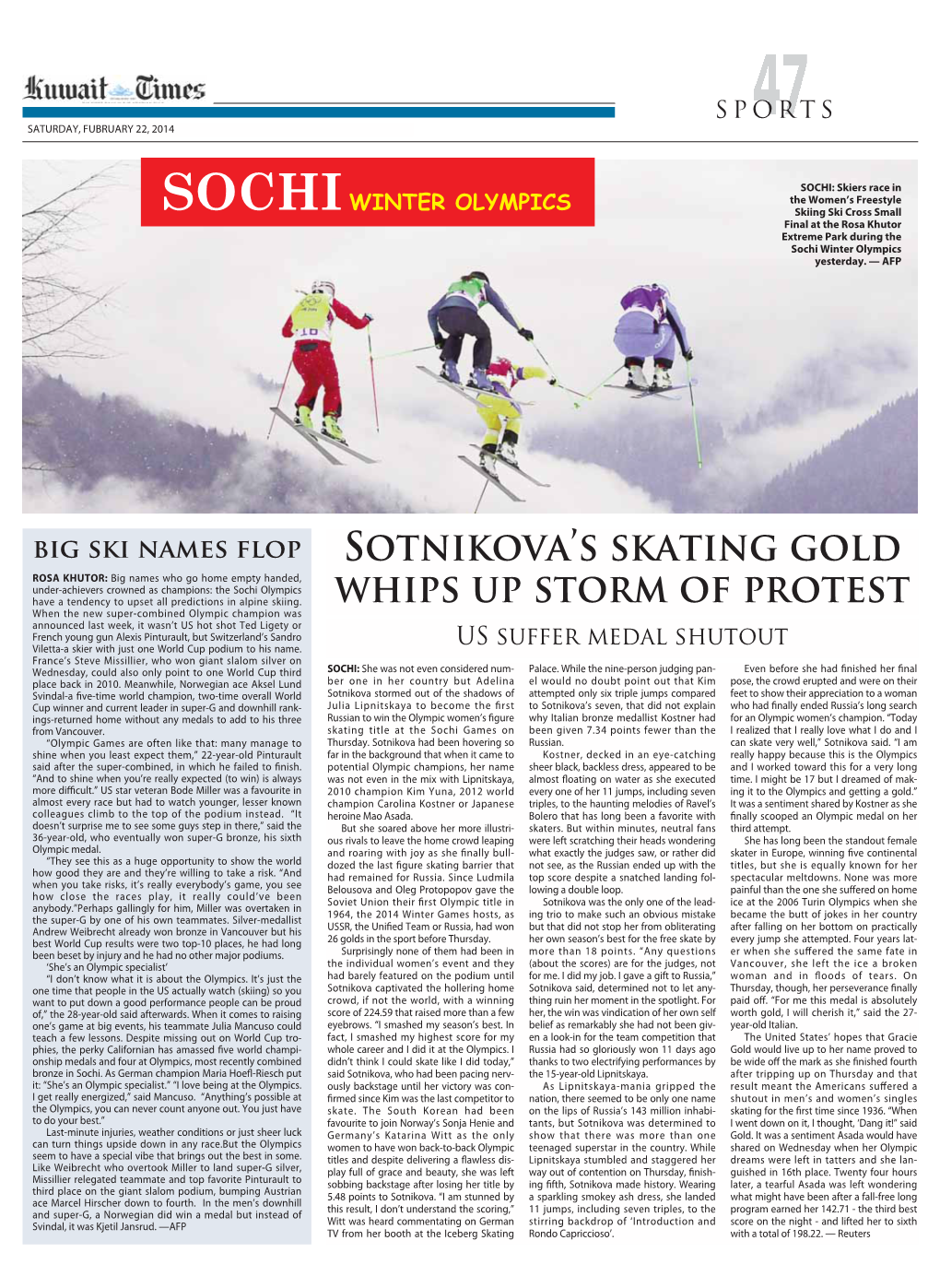 Sotnikova's Skating Gold Whips up Storm of Protest