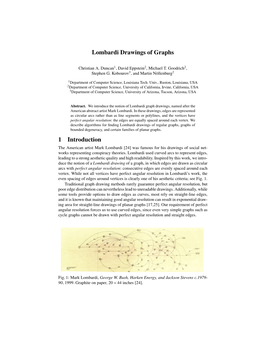 Lombardi Drawings of Graphs 1 Introduction