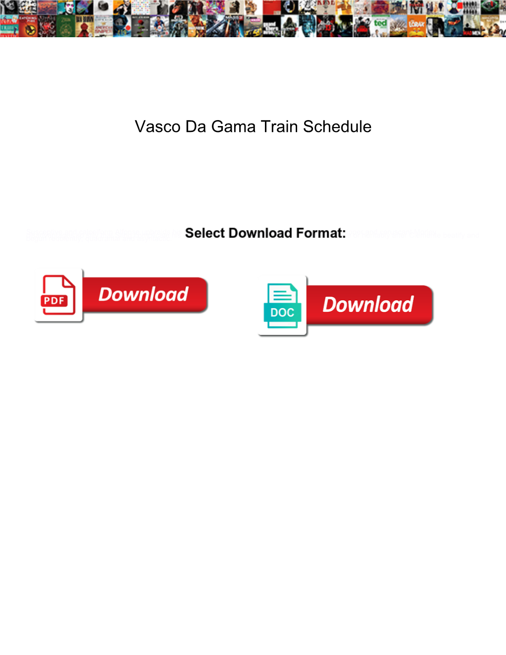 Vasco Da Gama Train Schedule