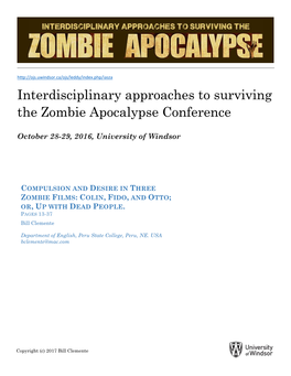 Interdisciplinary Approaches to Surviving the Zombie Apocalypse Conference