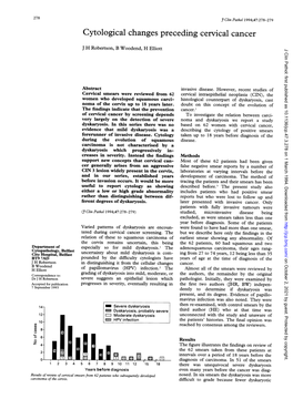 Cytological Changes Preceding Cervical Cancer