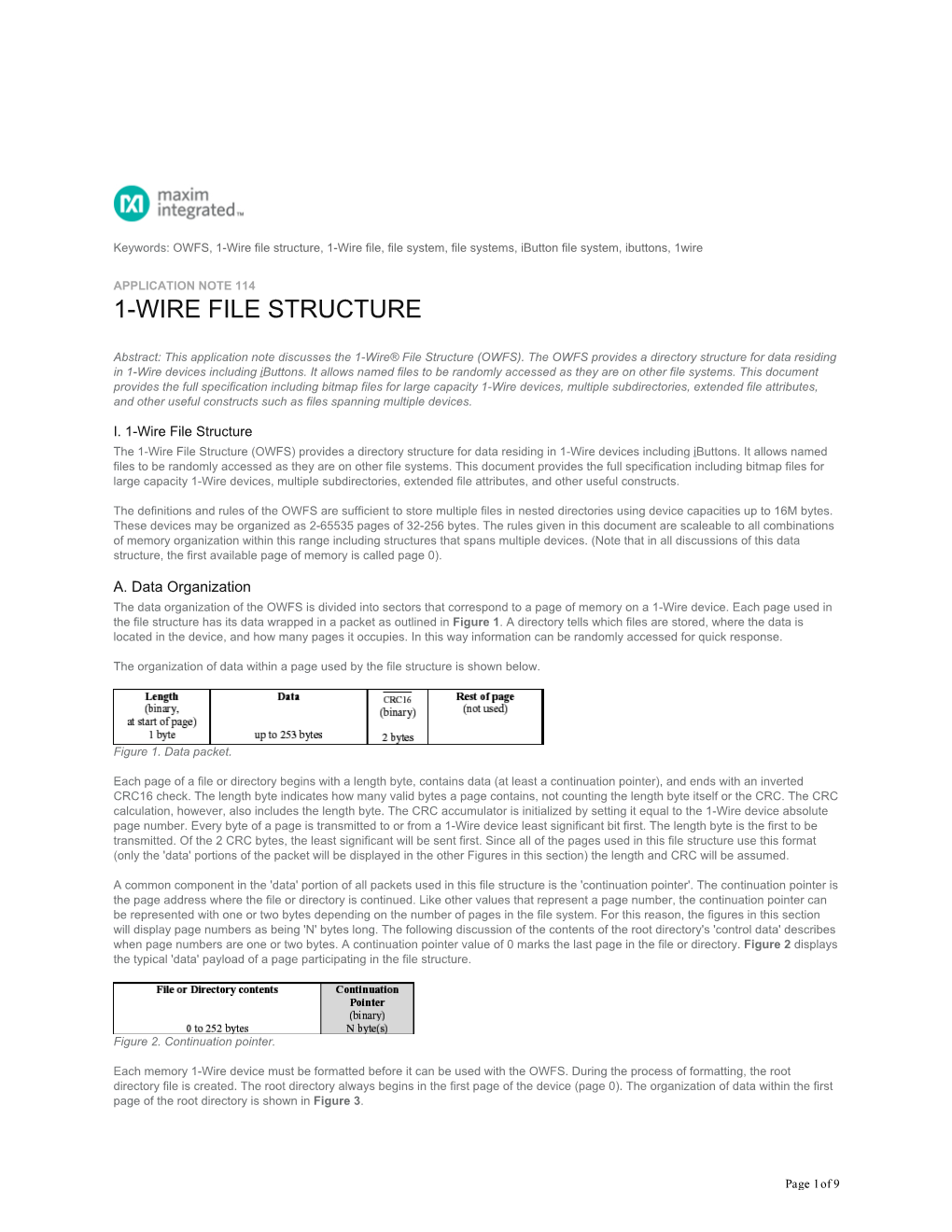 Application Note 114: 1-Wire File Structure
