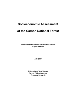 Socioeconomic Assessment of the Carson National Forest