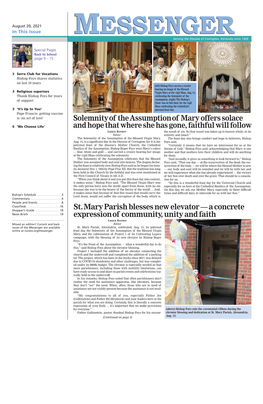 St. Mary Parish Blesses New Elevator — a Concrete News Briefs