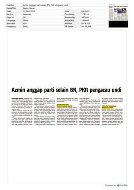 Azmin Anggap Parti Selain BN, PKR Pengacau Undi