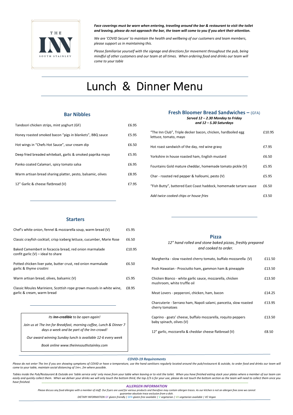 Lunch & Dinner Menu