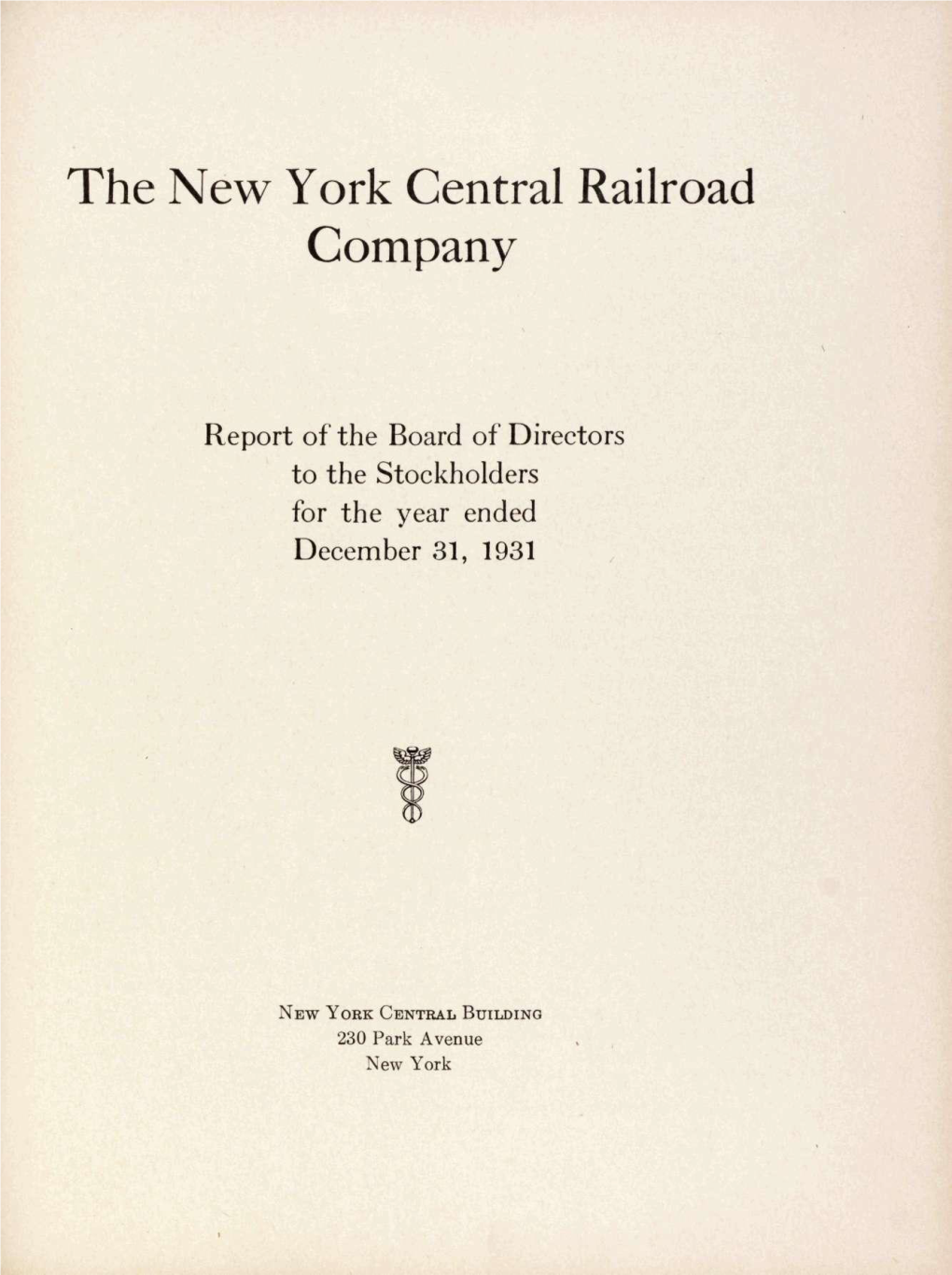 The New York Central Railroad Company