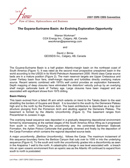 The Guyana-Suriname Basin: an Evolving Exploration Opportunity