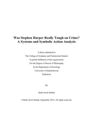 Was Stephen Harper Really Tough on Crime? a Systems and Symbolic Action Analysis