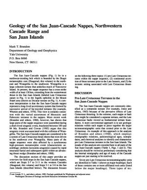 Geology of the San Juan-Cascade Nappes, Northwestern Cascade Range and San Juan Islands