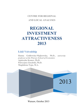 Regional Investment Attractiveness 2013