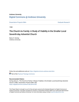 A Study of Viability in the Smaller Local Seventh-Day Adventist Church