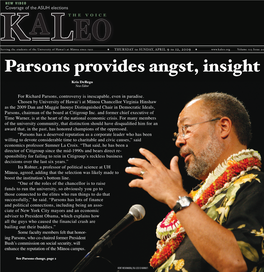 Parsons Provides Angst, Insight