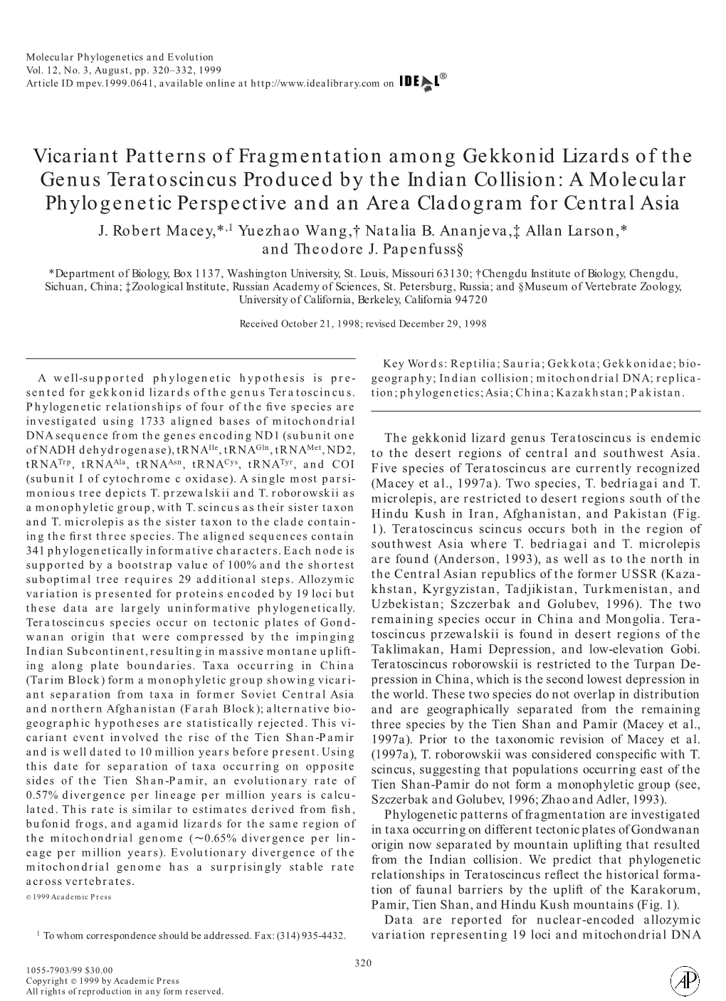 Vicariant Patterns of Fragmentation Among Gekkonid Lizards of The