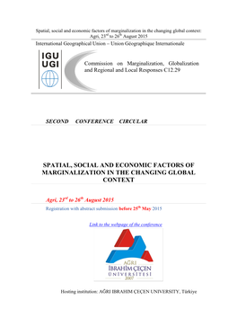 Spatial, Social and Economic Factors of Marginalization