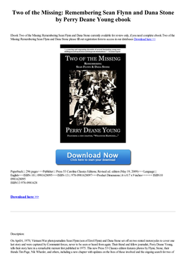 Two of the Missing: Remembering Sean Flynn and Dana Stone by Perry Deane Young Ebook