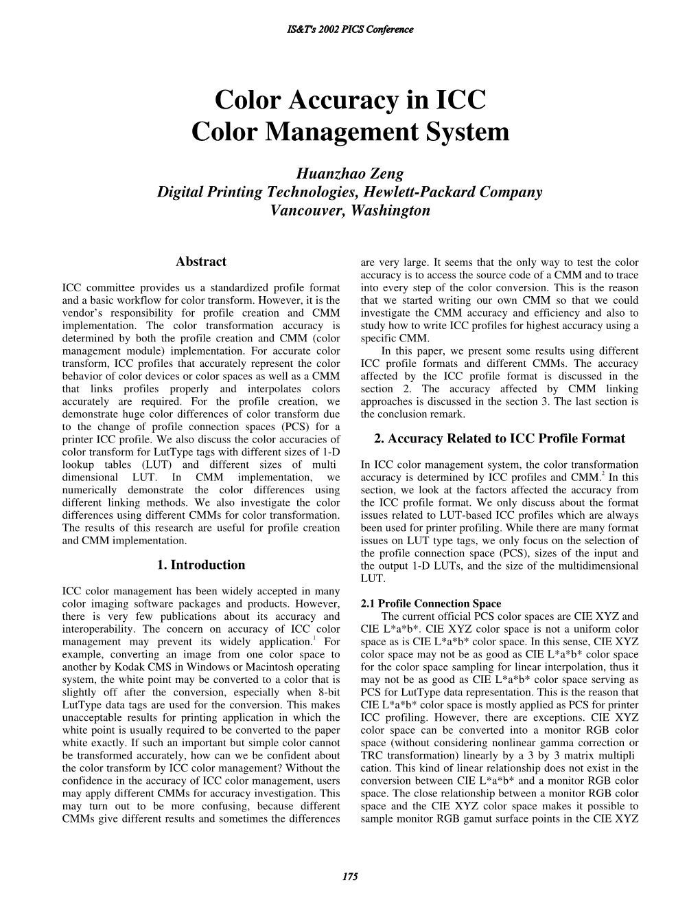 Color Accuracy in ICC Color Management System