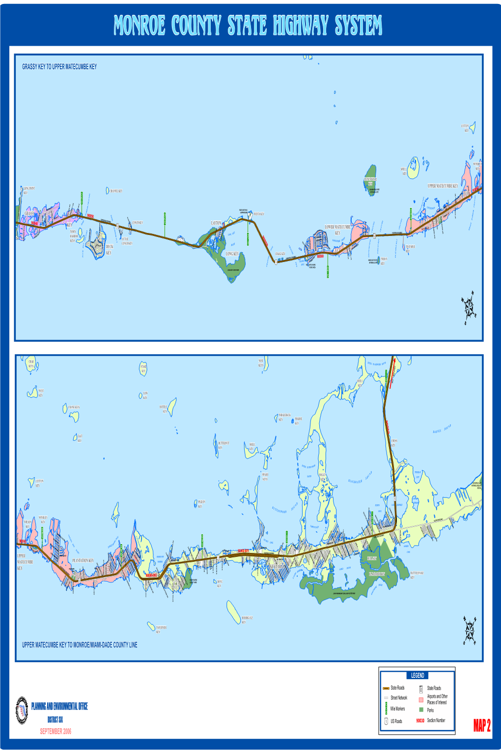 36X24 Monroe County State Highway System Map 2