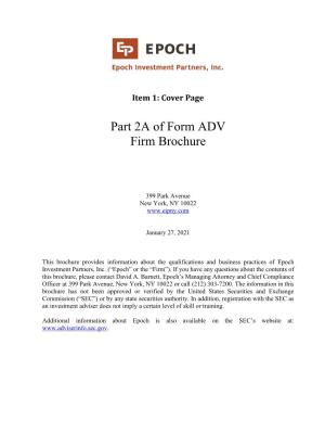 Part 2A of Form ADV Firm Brochure
