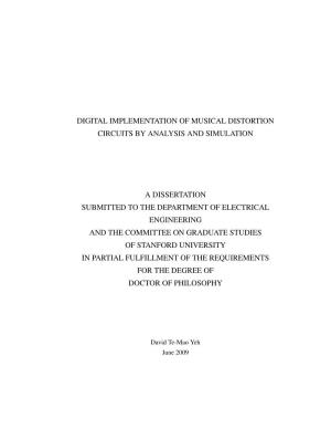 Digital Implementation of Musical Distortion Circuits by Analysis and Simulation