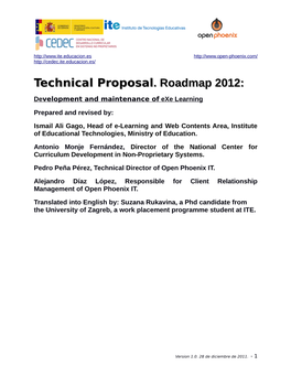 Technical Proposal. Roadmap 2012