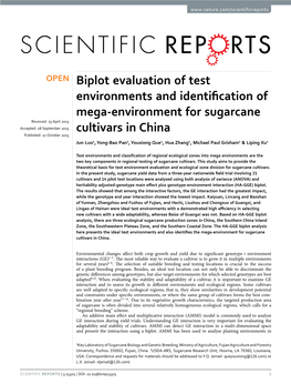 Biplot Evaluation of Test Environments and Identification of Mega
