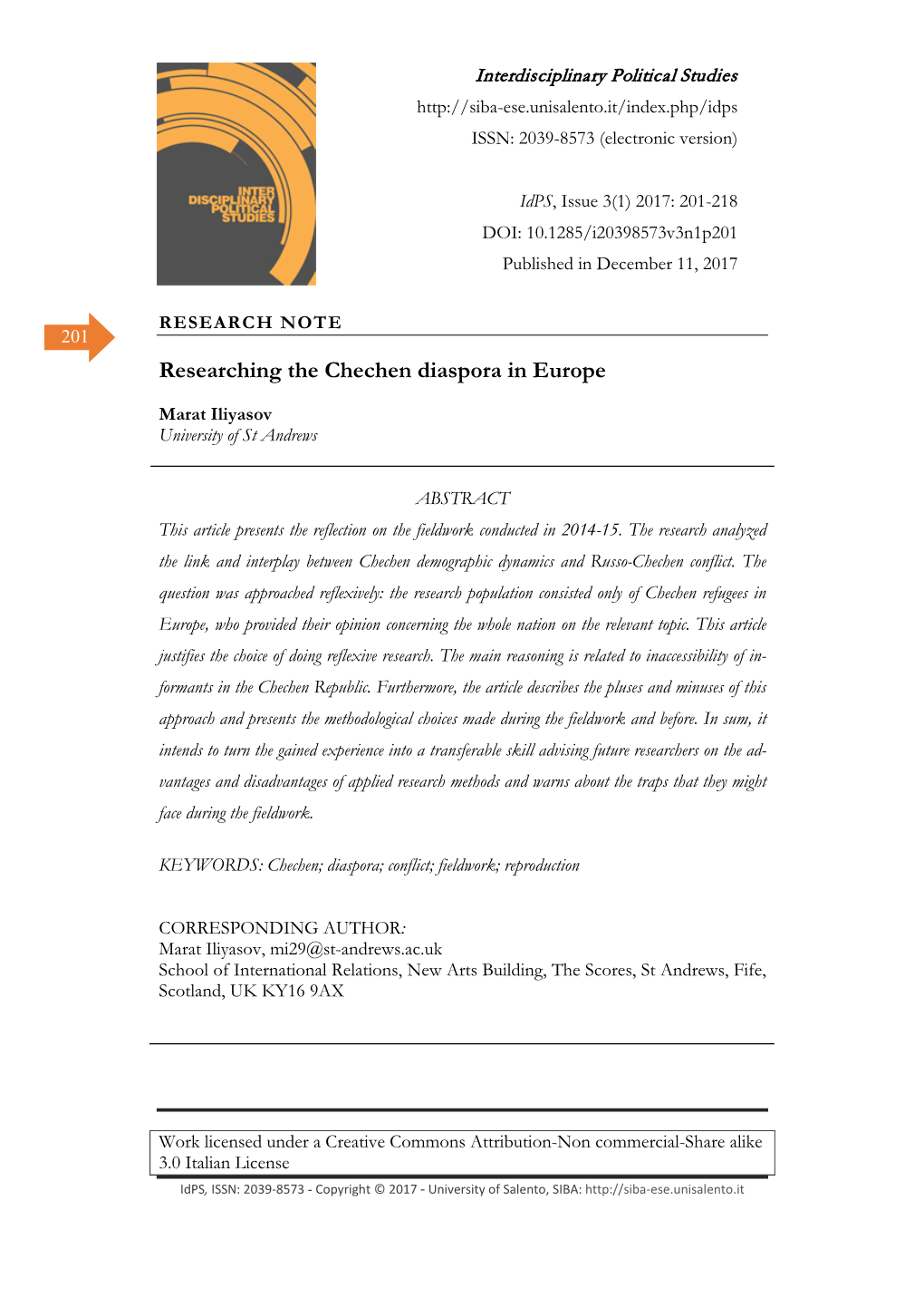 Researching the Chechen Diaspora in Europe