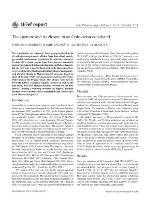 The Aperture and Its Closure in an Ordovician Conulariid