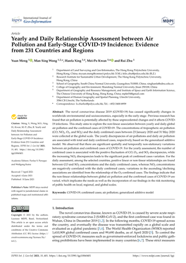 Yearly and Daily Relationship Assessment Between Air Pollution and Early-Stage COVID-19 Incidence: Evidence from 231 Countries and Regions
